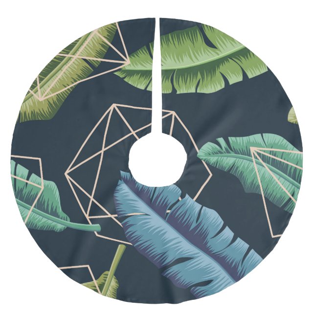 Abstrakt Löv: Polygonlinje utan säkring. Julgransmatta Borstad Polyester (Framsidan)