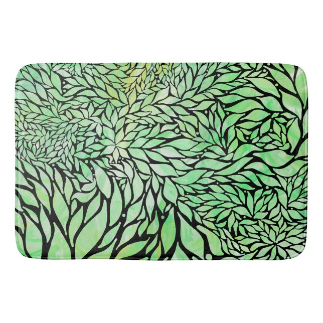 Abstrakt löv texturerad utformning av löv badrumsmatta (Framsidan)