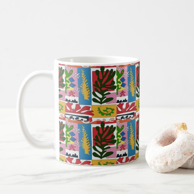 Abstrakt Lövs, MAtisse Stil Kaffemugg (Med munk)