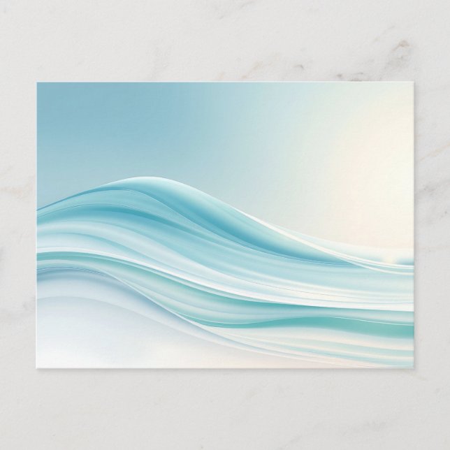 Abstrakt lugna havsvågor med släta blues  vykort (Framsida)