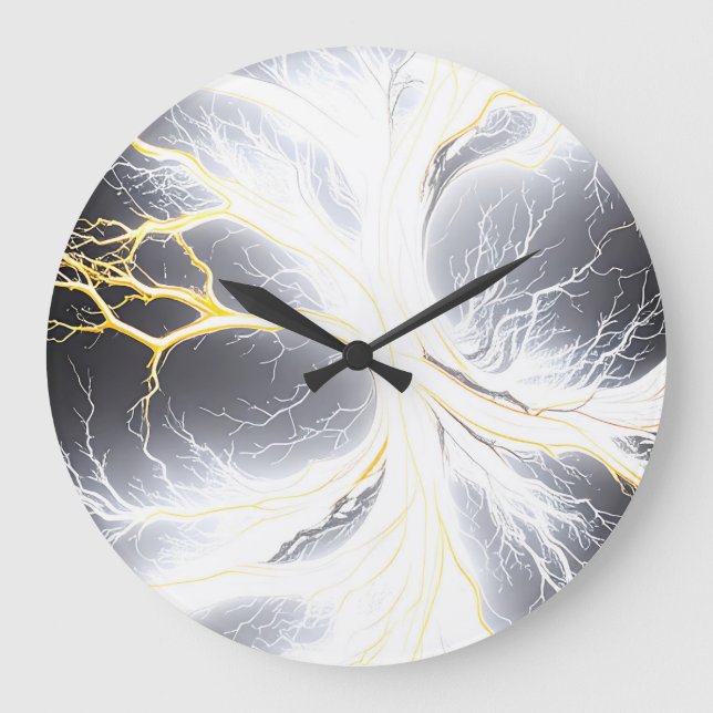 Abstrakt LuminEnergy Träd Clock Stor Klocka (Framsida)