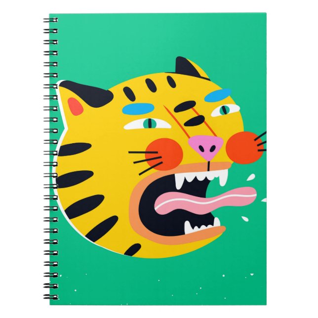 Abstrakt, lustig tiger anteckningsbok (Framsidan)