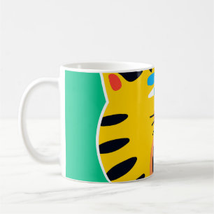 Abstrakt, lustig tiger kaffemugg