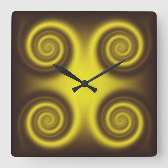 Abstrakt lutningspiraltextur fyrkantig klocka (Framsida)