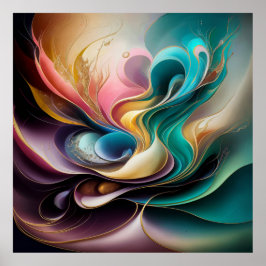 Abstrakt Luxury bröllop-gåva till ny gifta Poster