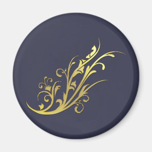Abstrakt Luxury Faux Guld Flower Magnet