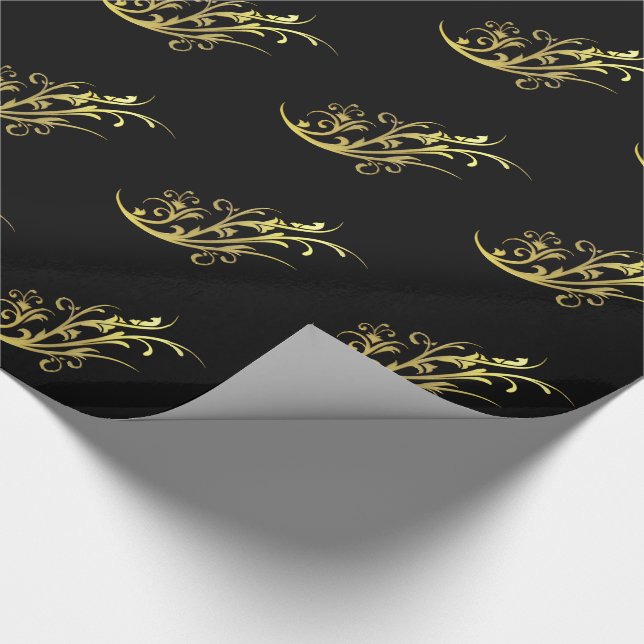 Abstrakt Luxury Faux Guld Flower Presentpapper (Hörn)