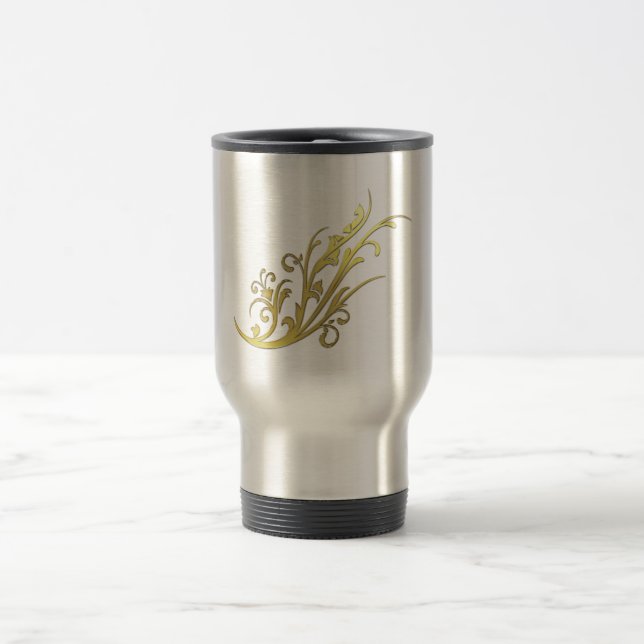 Abstrakt Luxury Faux Guld Flower Resemugg (Center)