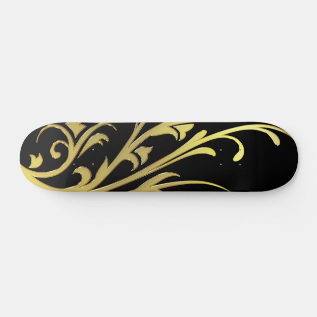 Abstrakt Luxury Faux Guld Flower Skateboard Deck (Horz)