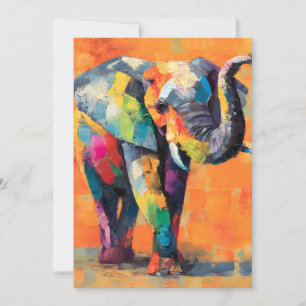 Abstrakt Lycklig Rainbow Elephant Meddelande