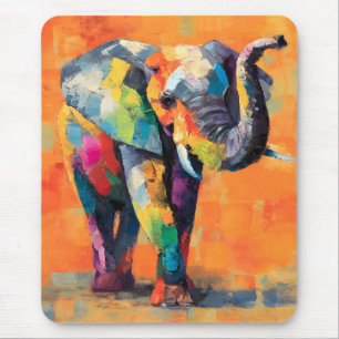 Abstrakt Lycklig Rainbow Elephant Musmatta