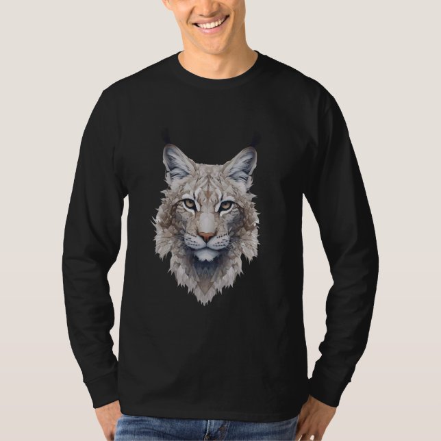 Abstrakt Lynx Mörk Fantasy Vild katt Lynxes T Shirt (Framsida)