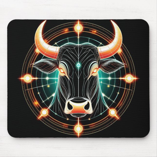 Abstrakt lysande Oxen-illustration Musmatta (Framsidan)