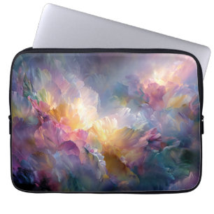 Abstrakt lysande pastell blomsterkomposition laptop fodral