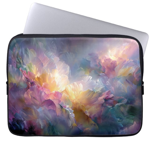 Abstrakt lysande pastell blomsterkomposition laptop fodral (Framsidan)