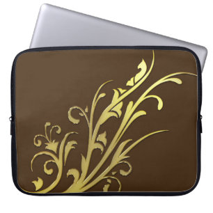 Abstrakt lyx falsk guldblomma laptop sleeve
