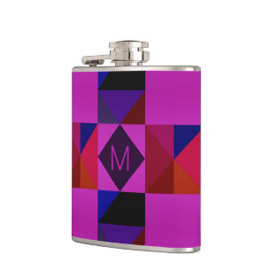 Abstrakt Magenta Geometrisk Mönsterinitial Fickplunta