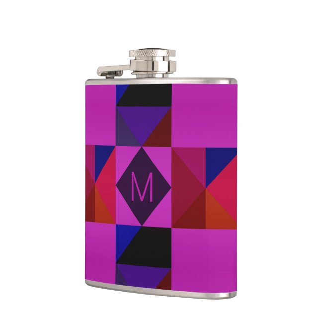 Abstrakt Magenta Geometrisk Mönsterinitial Fickplunta (Vänster)