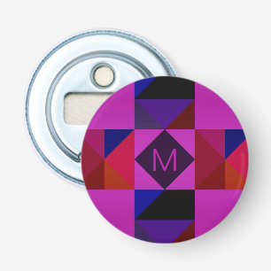 Abstrakt Magenta Geometrisk Mönsterinitial Flasköppnare
