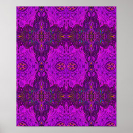 Abstrakt Magenta och Svart Groovy Mönster Poster