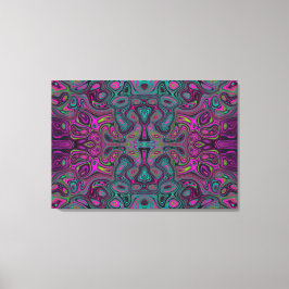 Abstrakt Magenta och Teal Blue Groovy Mönster Canvastryck