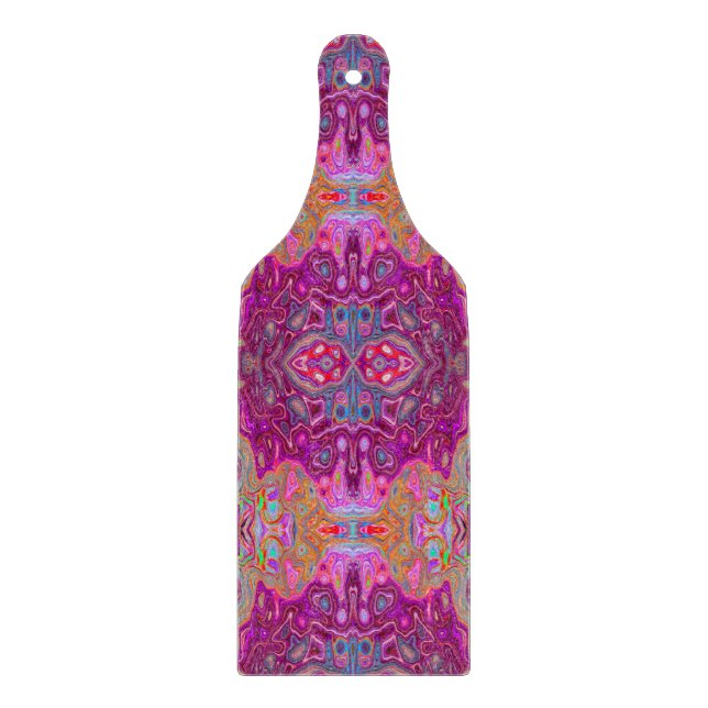 Abstrakt Magenta Rosa, Blue och Red Groovy Mönster (Framsidan)