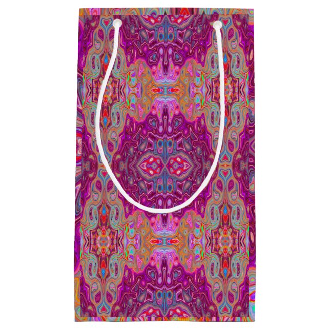 Abstrakt Magenta Rosa, Blue och Red Groovy Mönster (Framsidan)