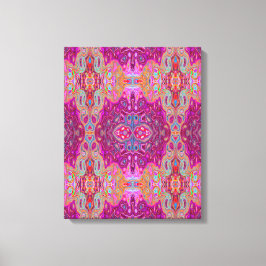 Abstrakt Magenta Rosa, Blue och Red Groovy Mönster Canvastryck