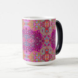 Abstrakt Magenta Rosa, Blue och Red Groovy Mönster Magisk Mugg