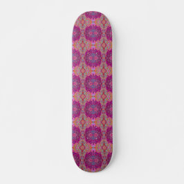 Abstrakt Magenta Rosa, Blue och Red Groovy Mönster Mini Skateboard Bräda 18,5 Cm