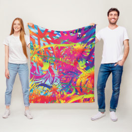 Abstrakt Magic Garden Fleece Blanket