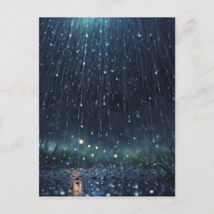 Abstrakt, magiskt regn, universum, stjärnor vykort