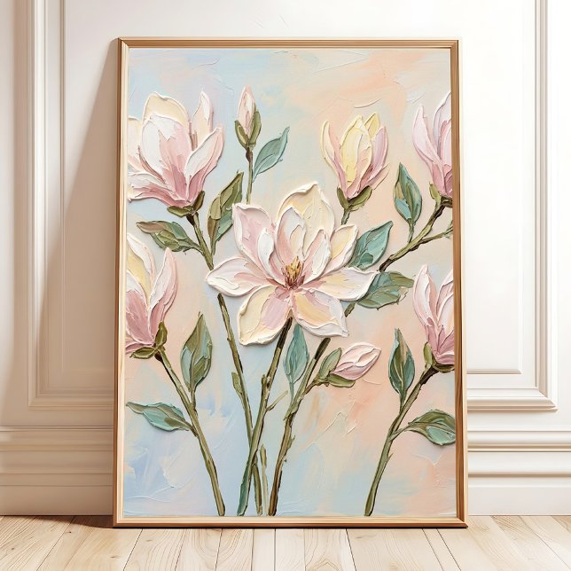 Abstrakt Magnolia Blommig Väggkonst Canvastryck (Skapare uppladdad)