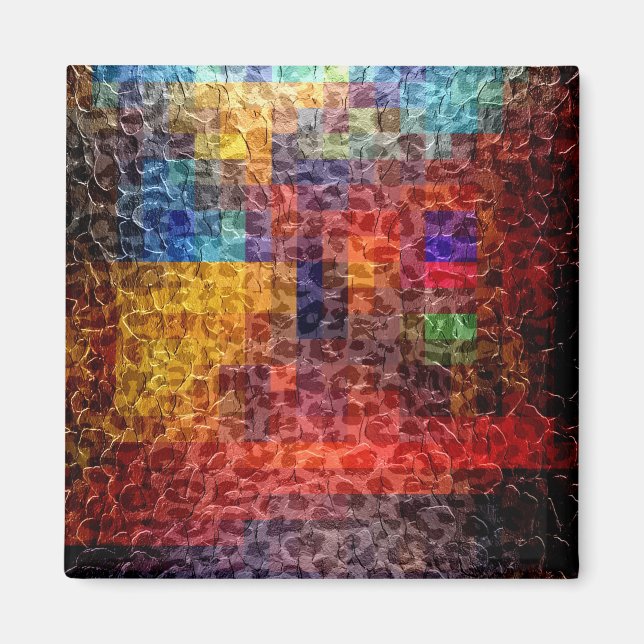 Abstrakt måla City Ljus Magnet (Framsidan)