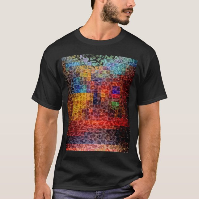 Abstrakt måla City Ljus T Shirt (Framsida)