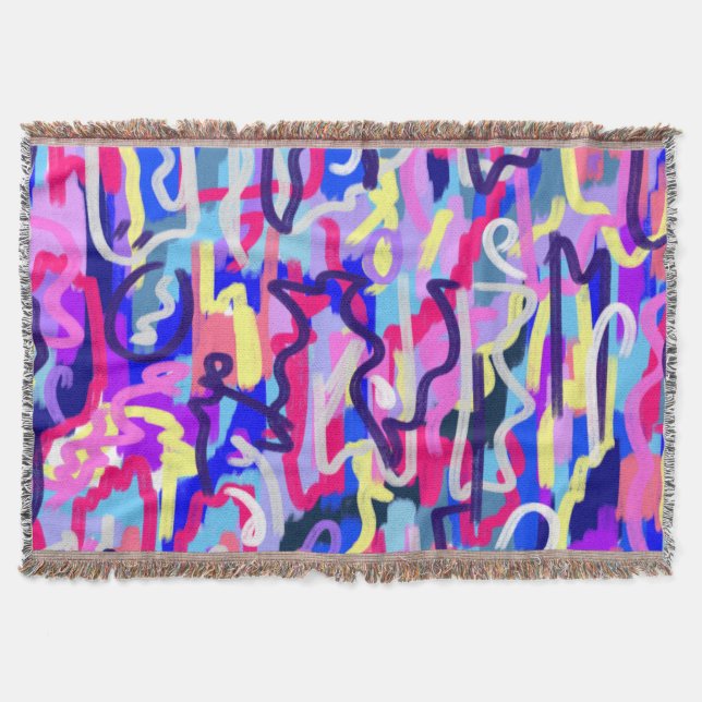 Abstrakt Måla former och Färg Filt (Framsidan)