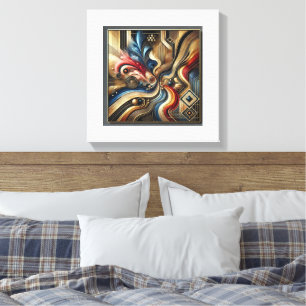 Abstrakt måla på Premium Wrapped Canvas. Canvastryck