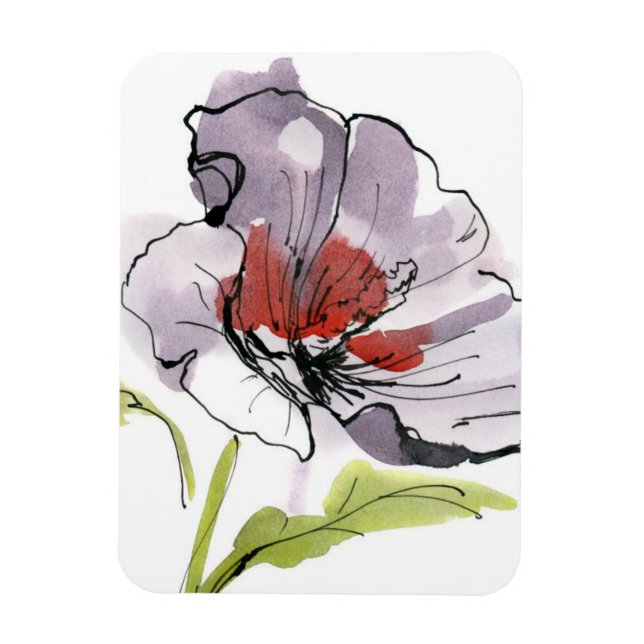 Abstrakt, målad blommigt, bakgrund 3 magnet (Vertikal)