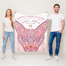 Abstrakt Målad lista över fågelstationer i Flicka Fleecefilt