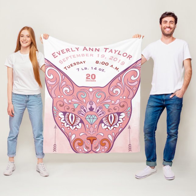 Abstrakt Målad lista över fågelstationer i Flicka Fleecefilt (På plats)