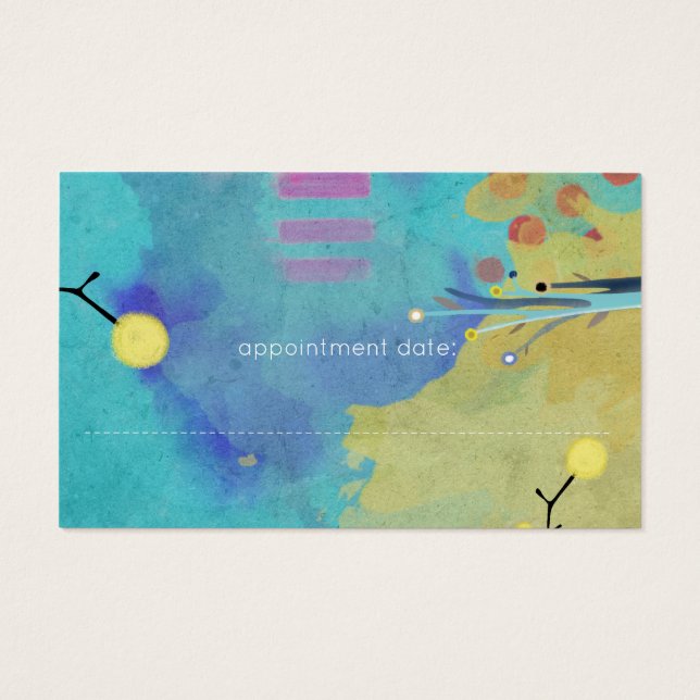 Abstrakt Målad Mixed Media Visitkort (Baksida)