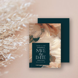 Abstrakt målad modern chic för teracotta-kräm inbjudningar