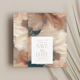 Abstrakt målad modern chic för teracotta-kräm inbjudningar