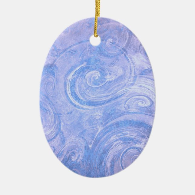 Abstrakt Målad Swirls Ceramic Ornament (Framsidan)