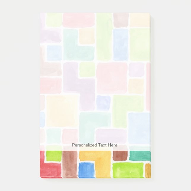 Abstrakt målad vattenfärgbakgrund. 2 post-it block (Framsida)