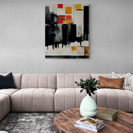 Abstrakt målar "The Battle Harbour". Canvas Prin