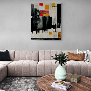 Abstrakt målar "The Battle Harbour". Canvas Prin