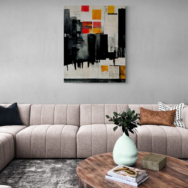 Abstrakt målar "The Battle Harbour". Canvas Prin (Skapare uppladdad)