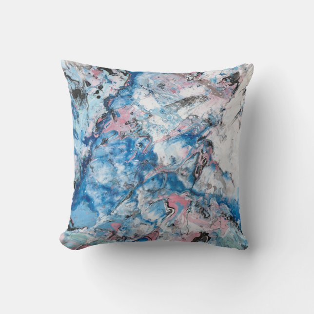 Abstrakt Mall Modern Marble Rosa Blue Kudde (Framsida)