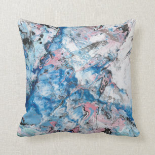Abstrakt Mall Modern Marble Rosa Blue Kudde